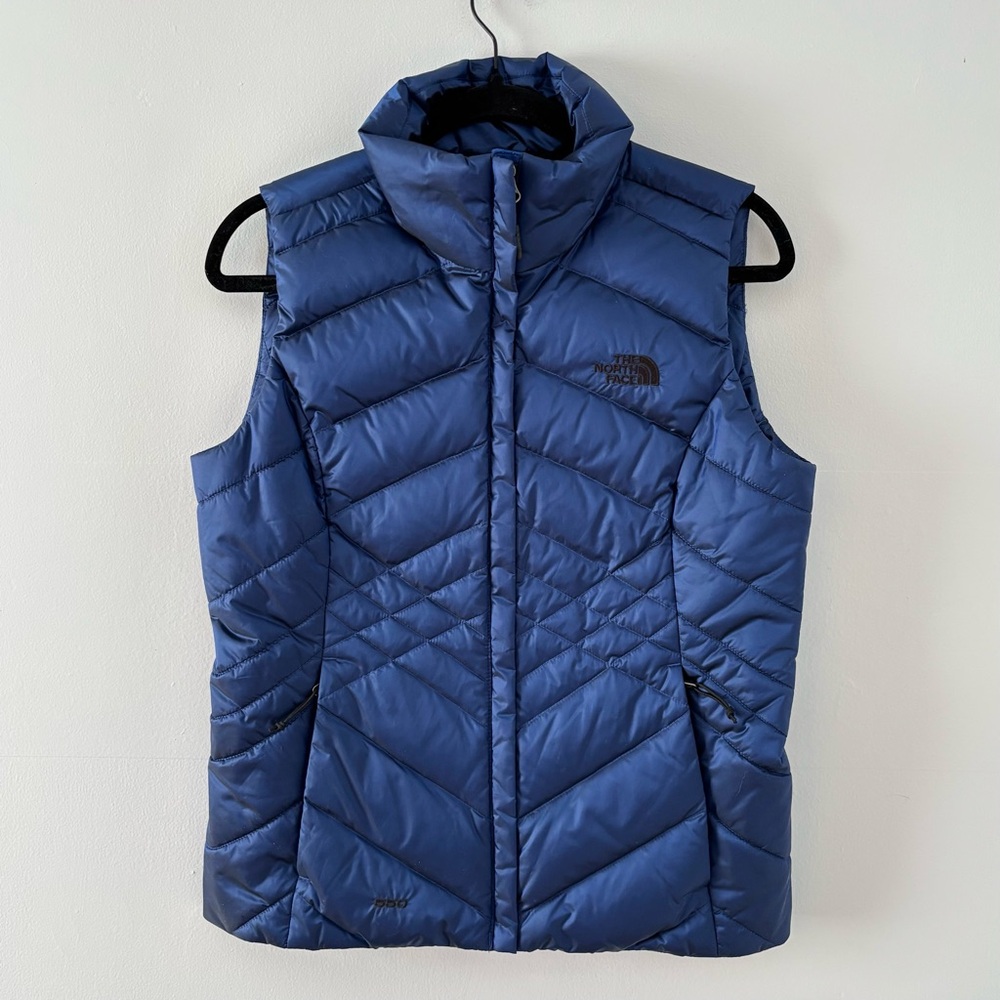 The North Face Women's 550 Aconcagua Vest Full-Zip Puffer Quilted Blue